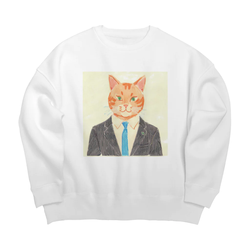 suisuishopの猫の日常F Big Crew Neck Sweatshirt