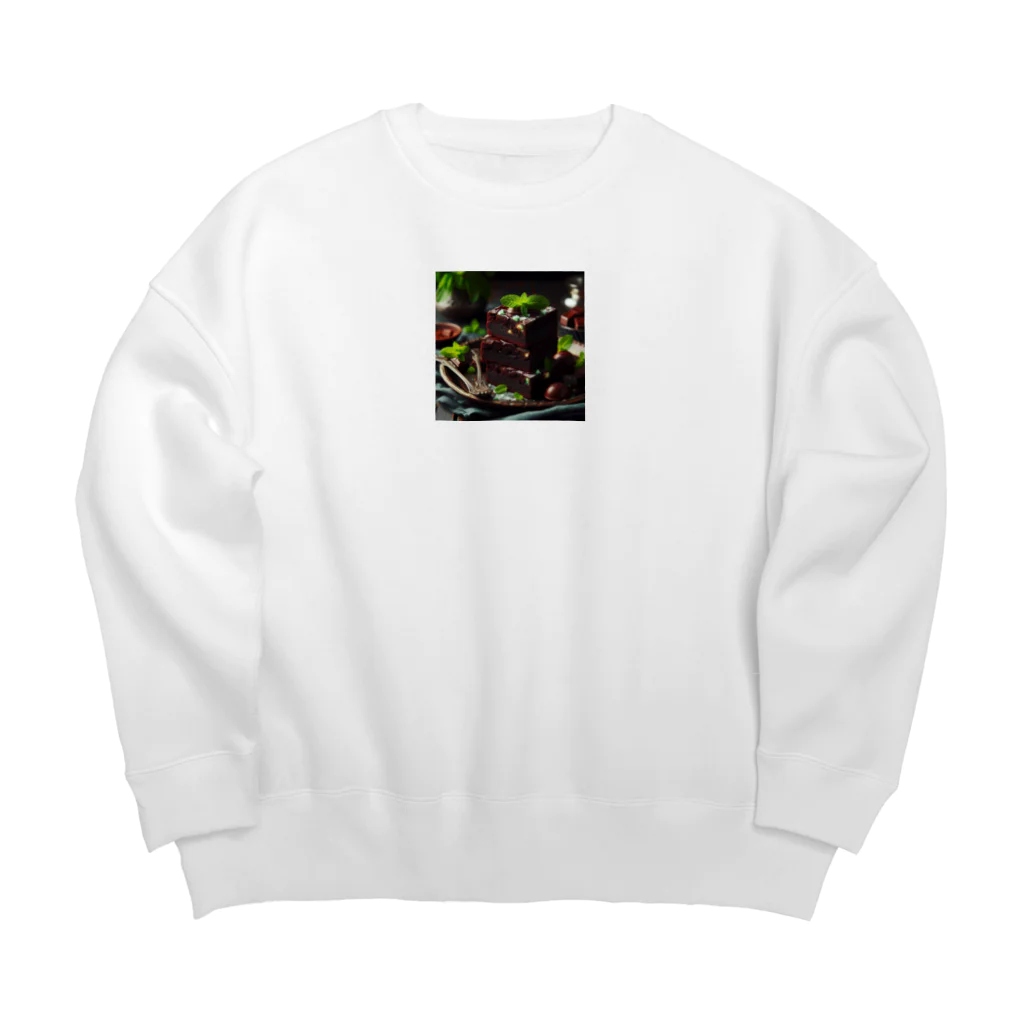 Girigiri-kのダークチョコレートとミントのフードゥブラウニー Big Crew Neck Sweatshirt