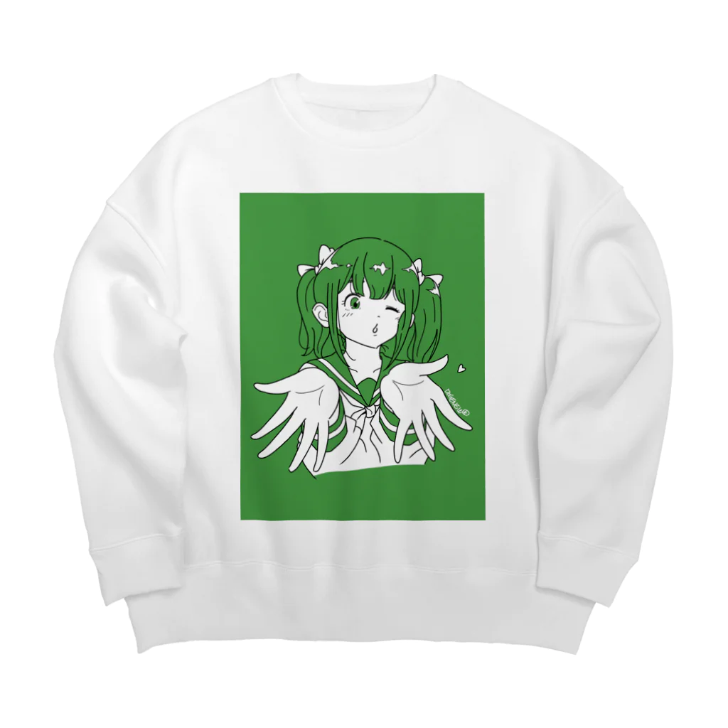 土下座入店くんのツインテールちゃん Big Crew Neck Sweatshirt