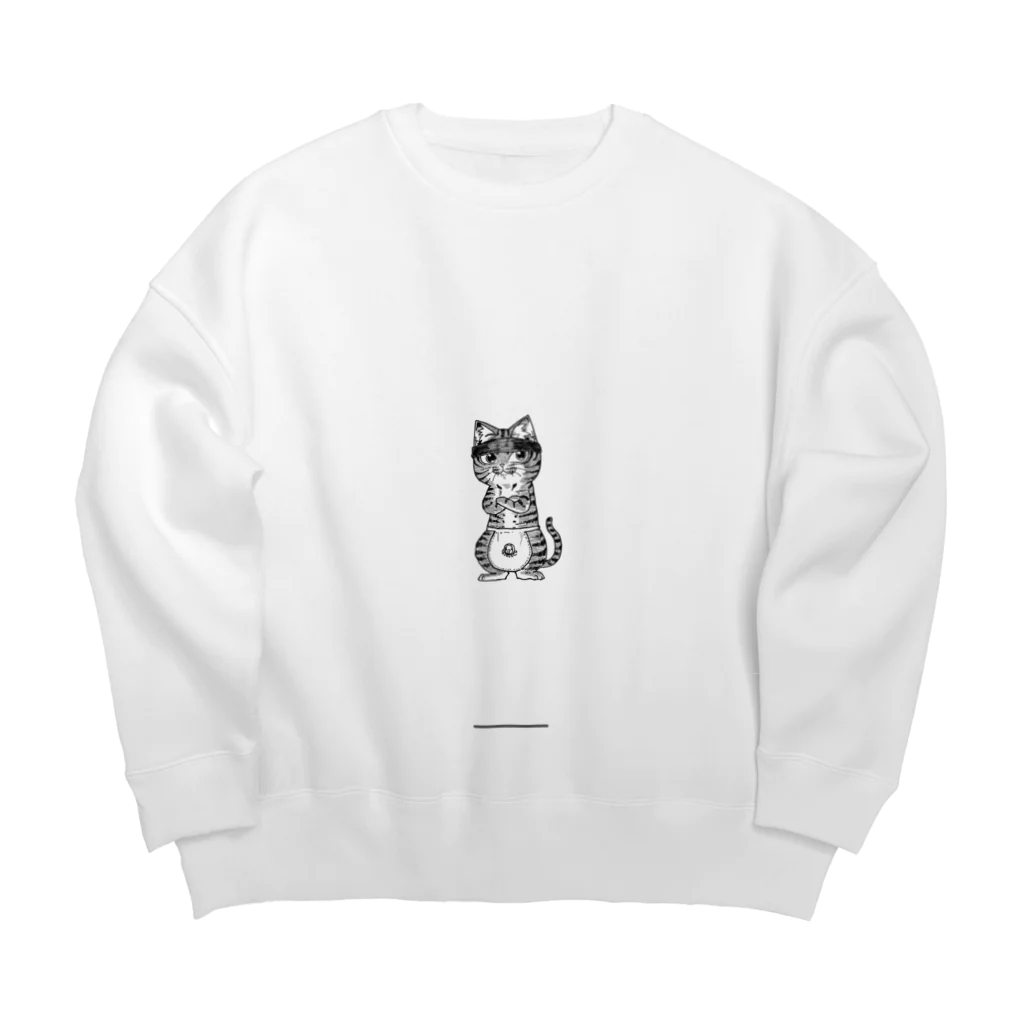 Quokkaの赤猫の大将　文蔵くん Big Crew Neck Sweatshirt