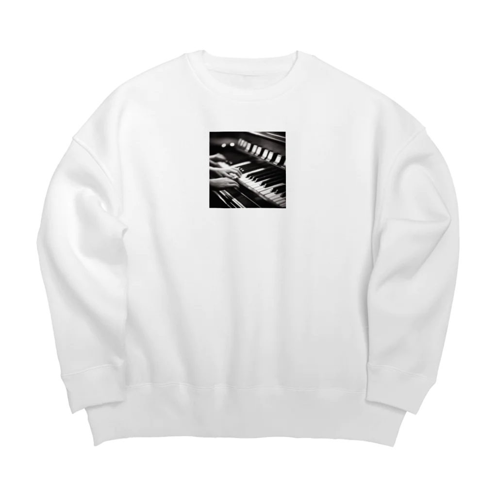 ほっこり絵音舎のビンテージ風ピアノの魔術師 Big Crew Neck Sweatshirt