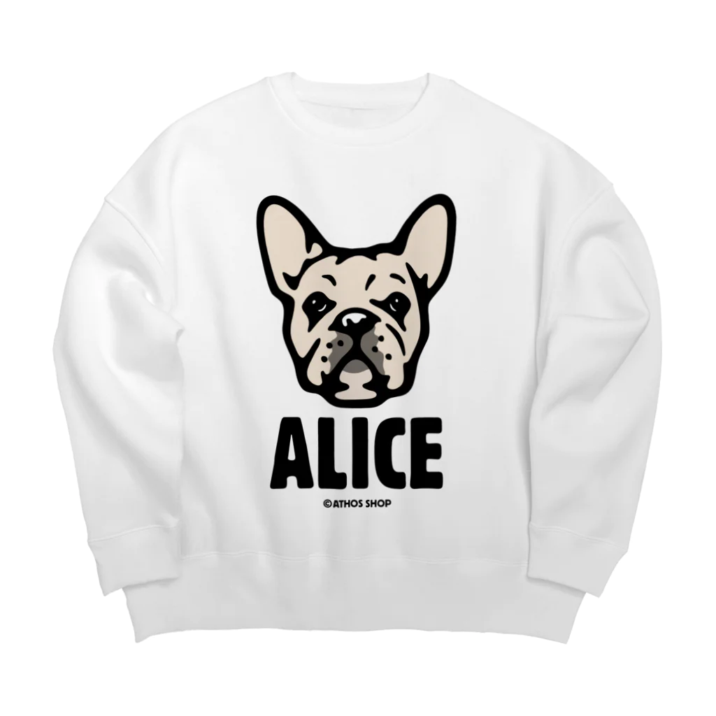 ATHOS_SHOPの［購入不可・見本］フレンチブルうちの子柄＆名入れ Big Crew Neck Sweatshirt