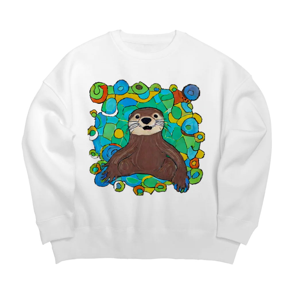 夢幻カワウソくんのお店の夢幻カワウソくん Big Crew Neck Sweatshirt