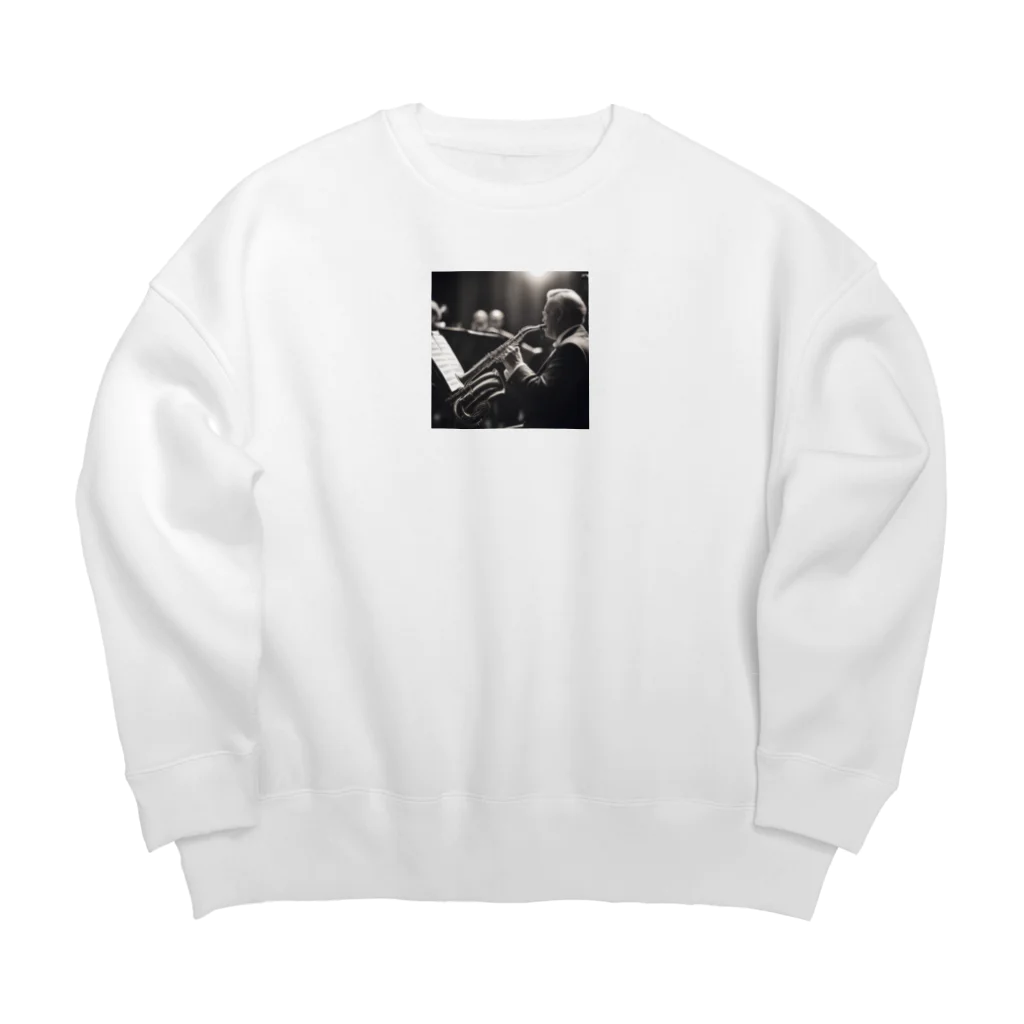 ほっこり絵音舎のビンテージ風熟したソロ演奏 Big Crew Neck Sweatshirt