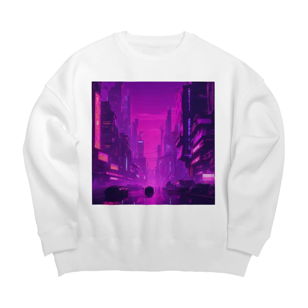 3tomo6's shopのpurple Big Crew Neck Sweatshirt