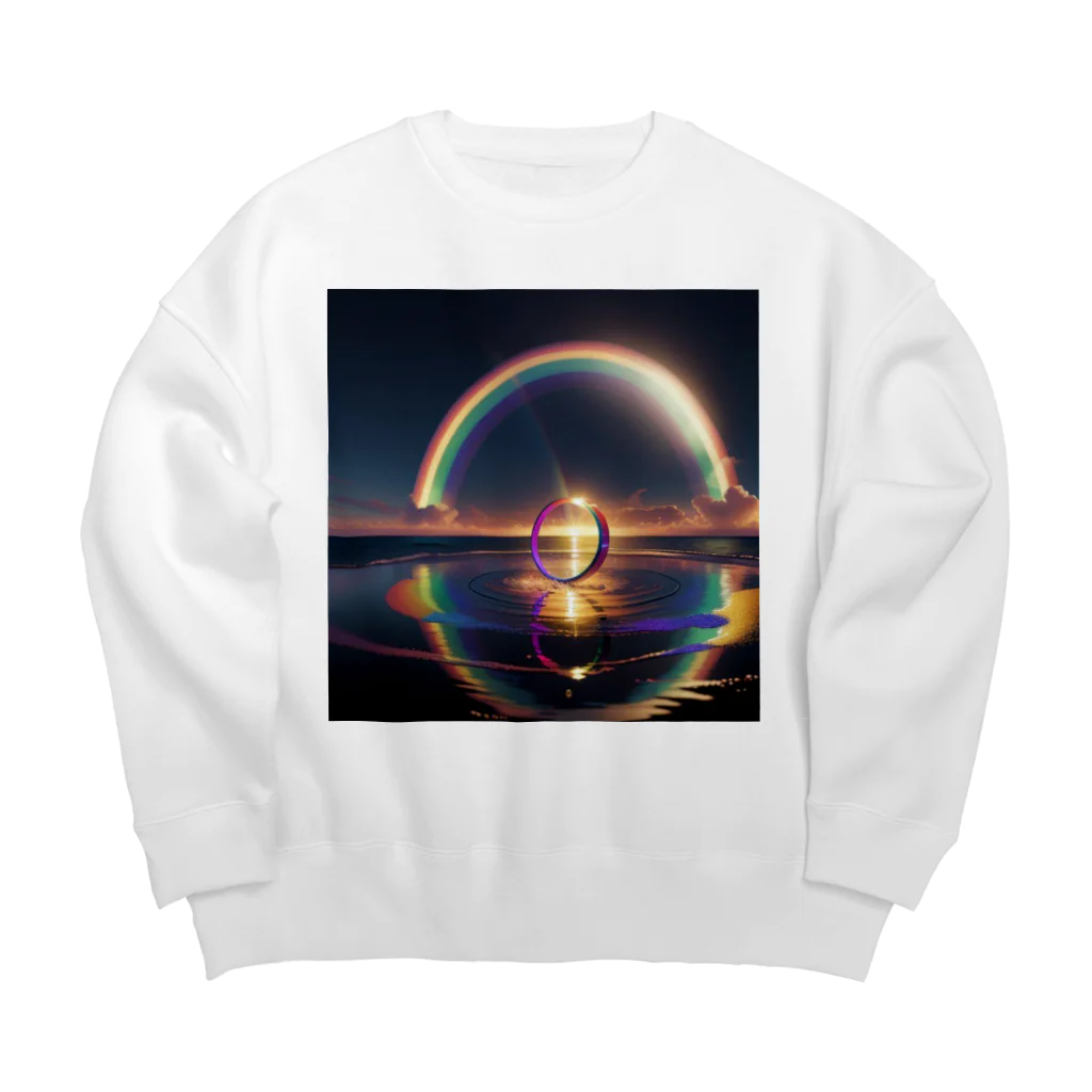 3tomo6's shopのRainbow Ring Big Crew Neck Sweatshirt