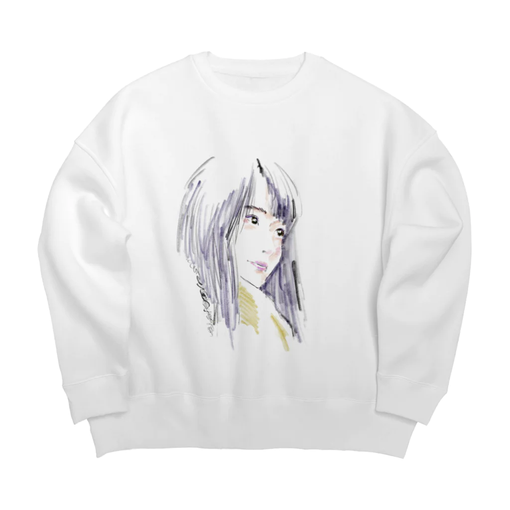 PonPlanの恋する少女 Big Crew Neck Sweatshirt