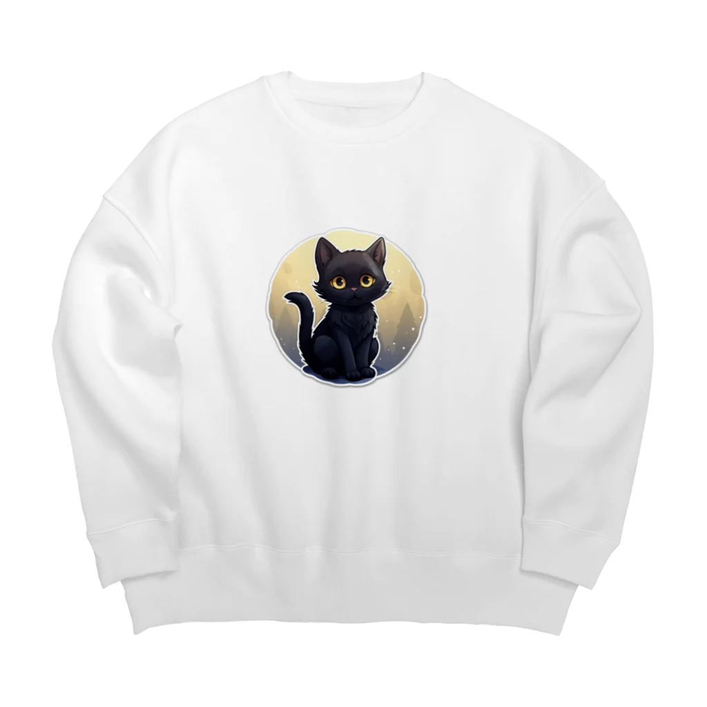 日向ぼっこの黒猫ちも３ Big Crew Neck Sweatshirt