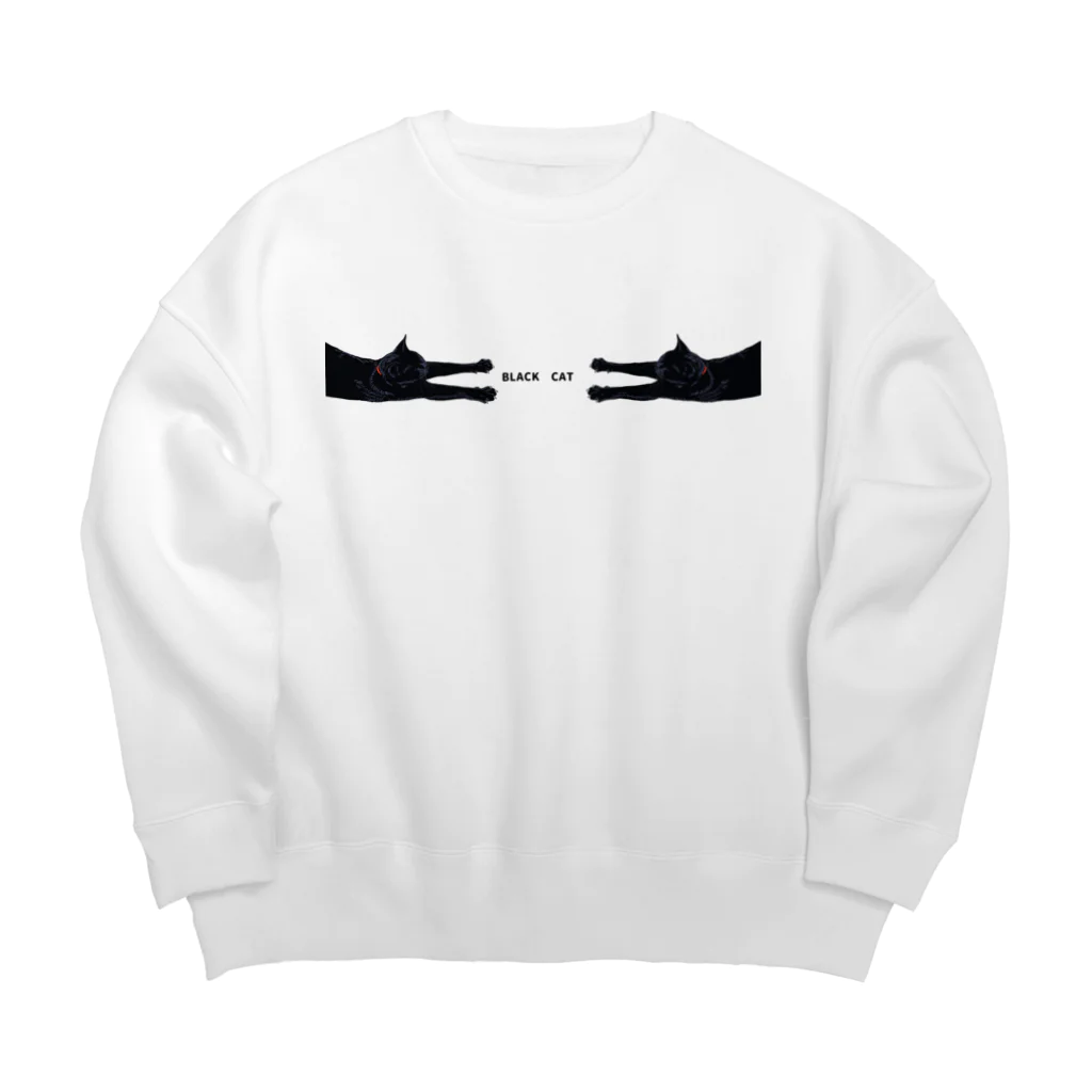 小鳥と映画館の向き合う黒猫 Big Crew Neck Sweatshirt