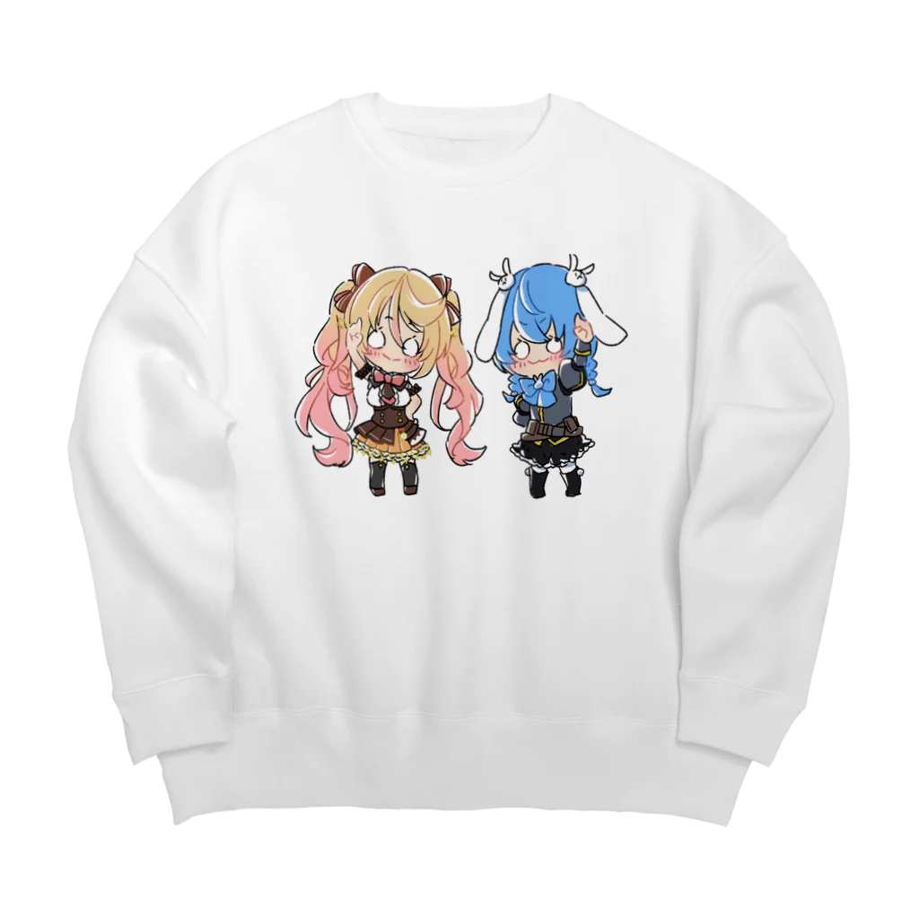 usabit.のぐっず屋さんのななゆ+うさぎガンマン Big Crew Neck Sweatshirt