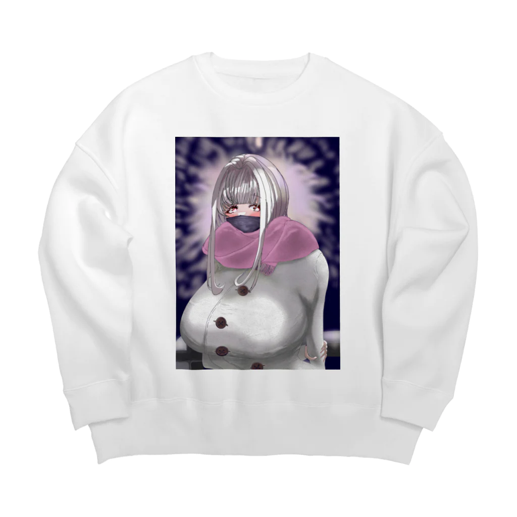 星乃荊サクの冬花火 Big Crew Neck Sweatshirt