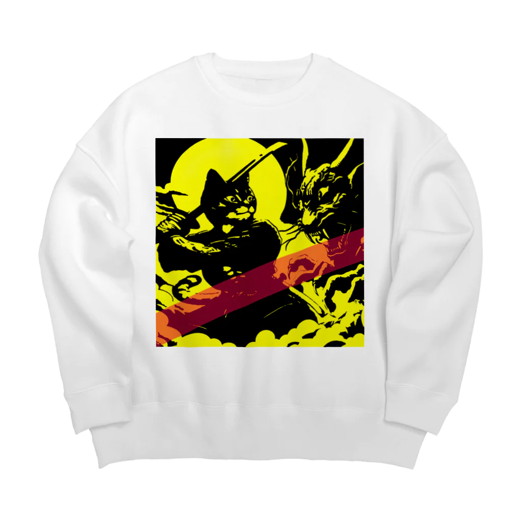 moon_takuanの鬼退治する猫 Big Crew Neck Sweatshirt