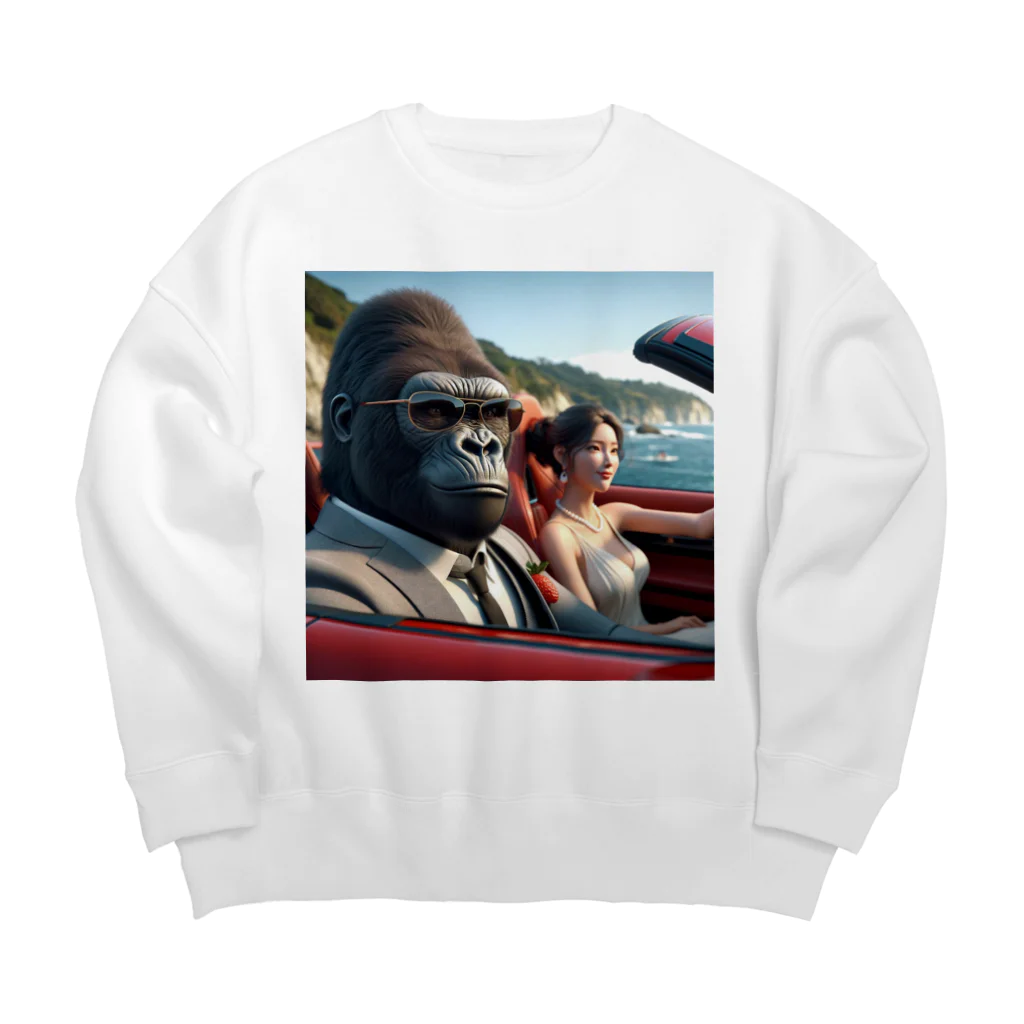 ドリサポの美女とゴリ先輩 Big Crew Neck Sweatshirt