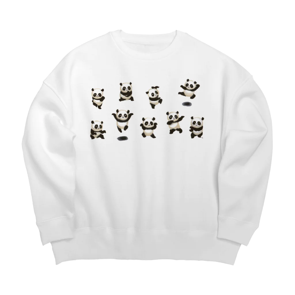 segasworksの功夫のパンダちゃん（横構図） Big Crew Neck Sweatshirt