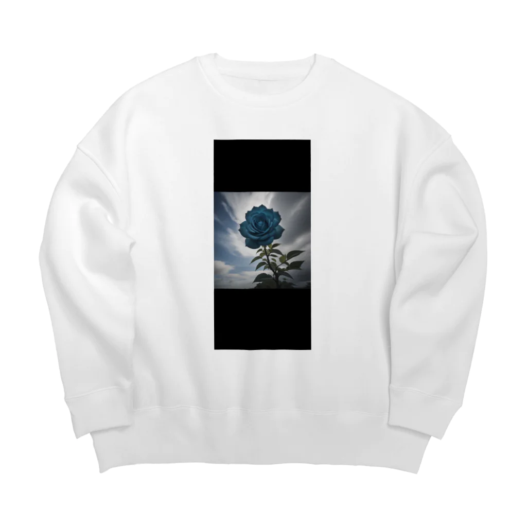 J-BRAVEの一輪の青い薔薇 Big Crew Neck Sweatshirt