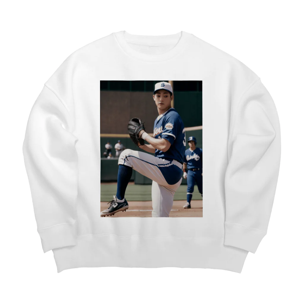 りん　チャンネルのAI野球 Big Crew Neck Sweatshirt