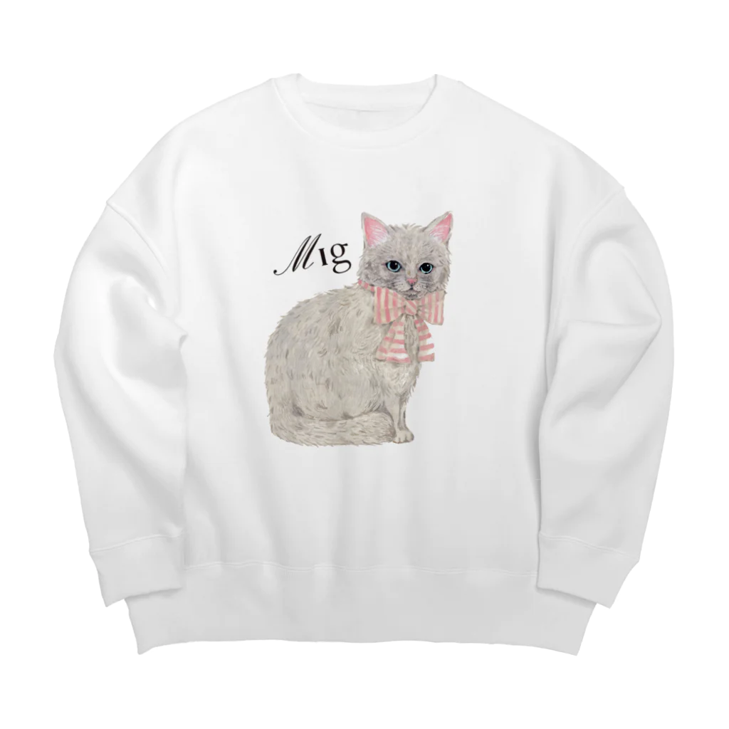 mignonne ミニョンヌのミニョンヌさんちのにゃんこ Big Crew Neck Sweatshirt