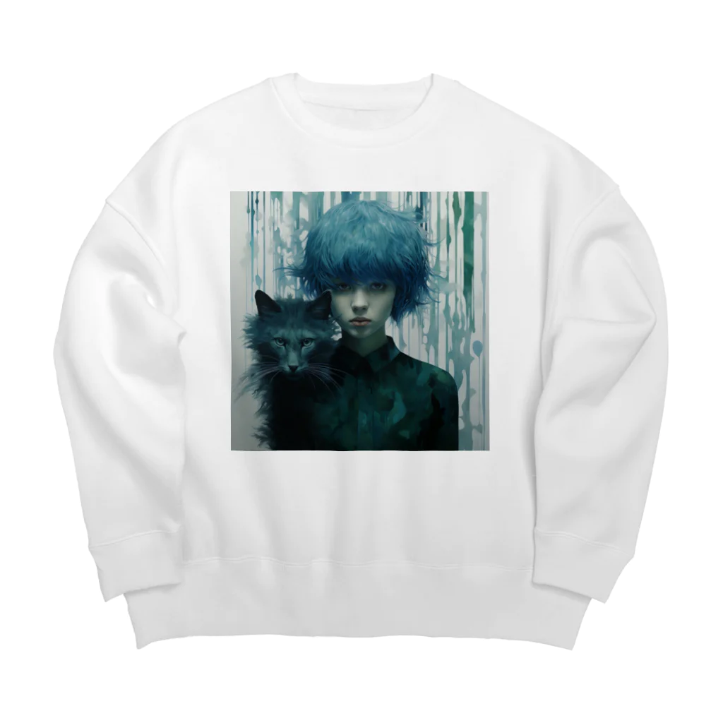 saloのbluegreen Big Crew Neck Sweatshirt