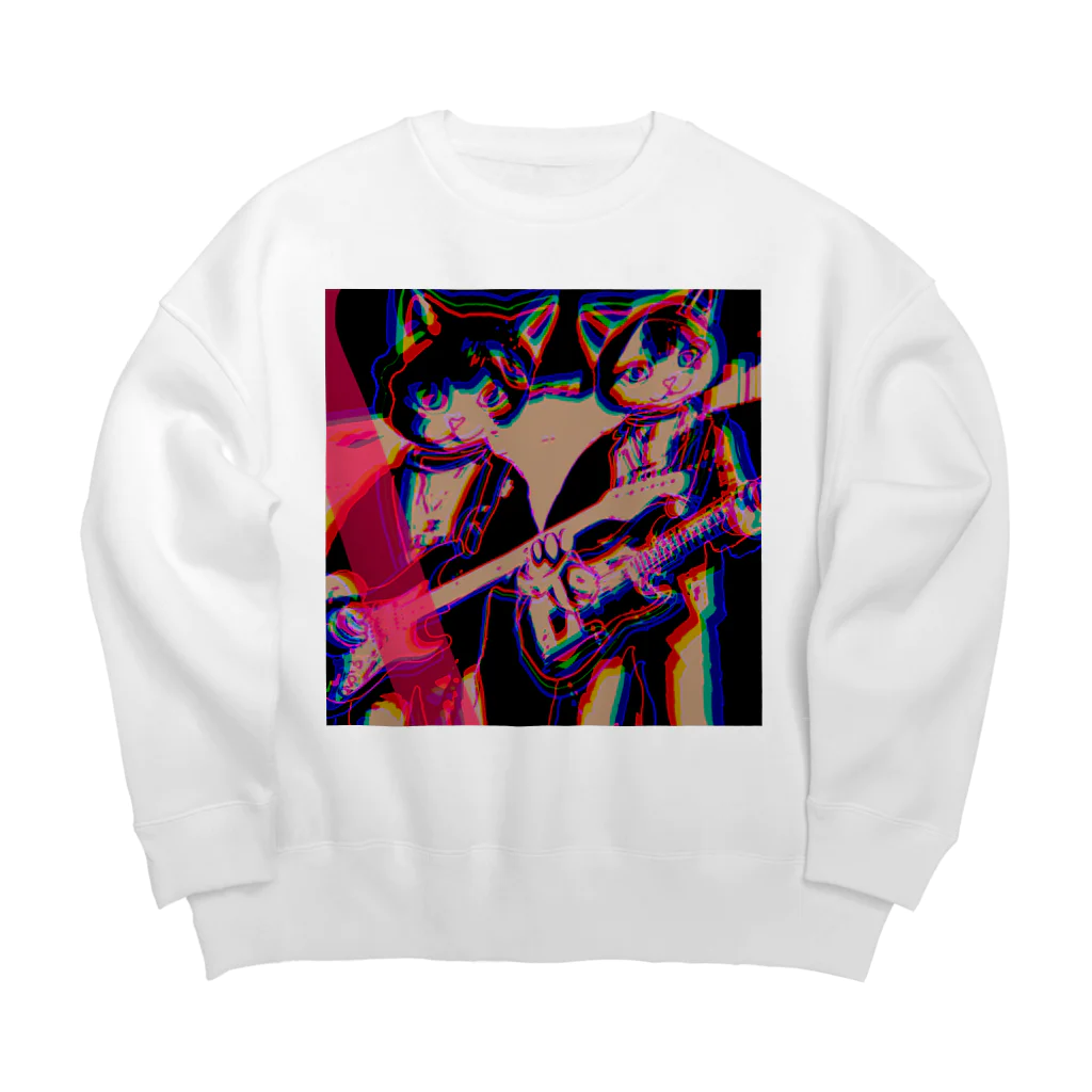 moon_takuanのにゃんこストリートライブ Big Crew Neck Sweatshirt