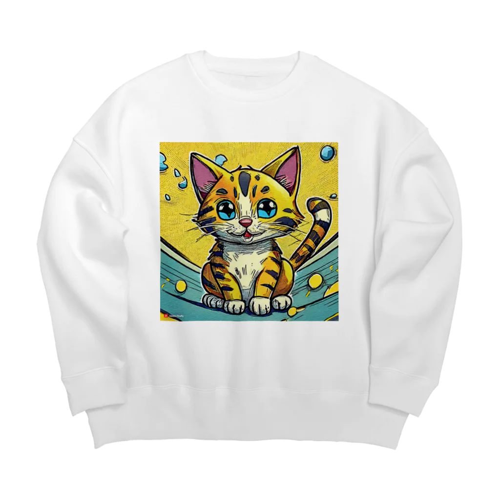 Paonのズーのダイナミックねこちゃん２ Big Crew Neck Sweatshirt