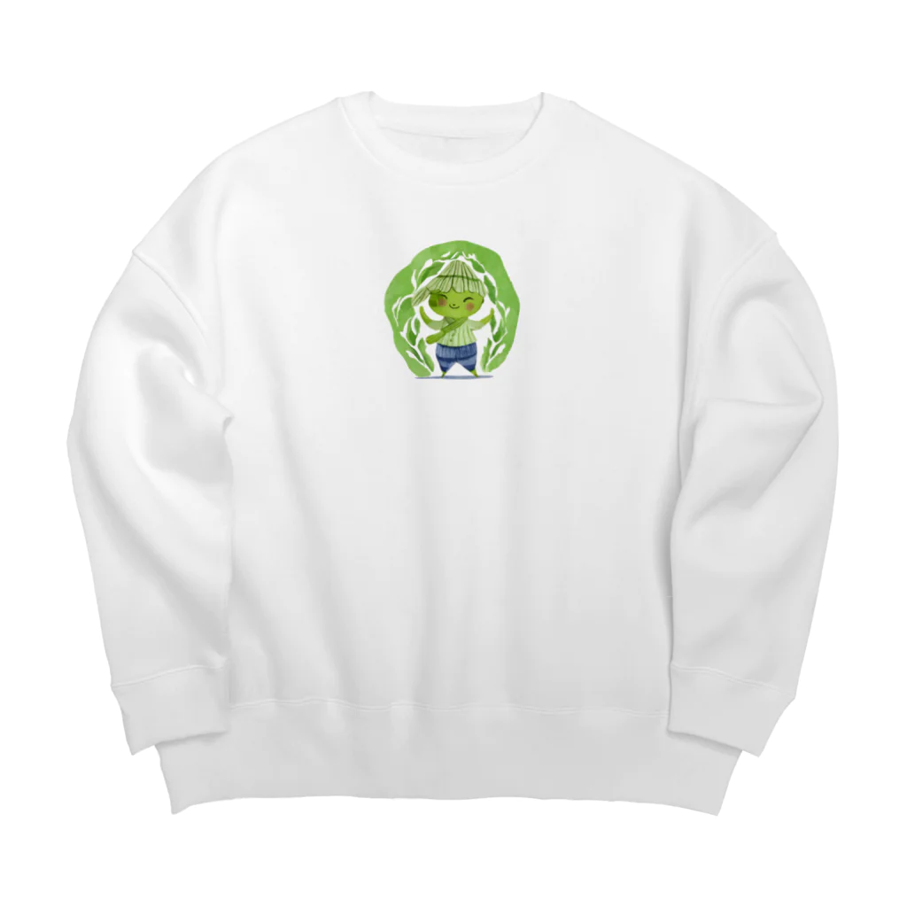 にんにんにんじゃの抹茶の小人 Big Crew Neck Sweatshirt