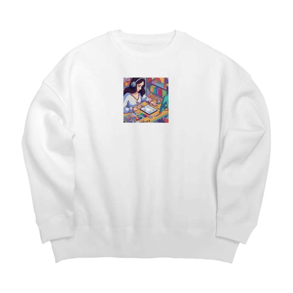 Radiant Lifestyle Storeの女性イラストレーター Big Crew Neck Sweatshirt