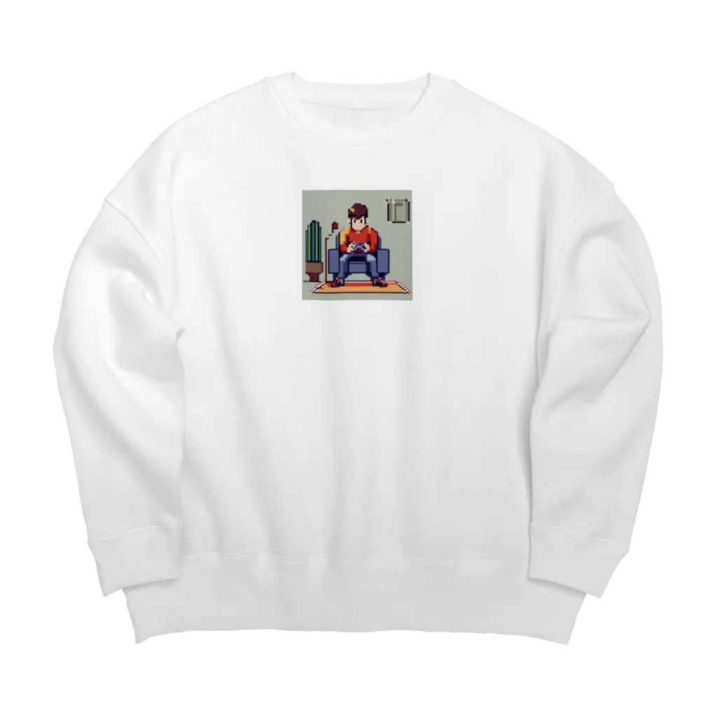 y-syo-のゲームするロケットボーイ Big Crew Neck Sweatshirt