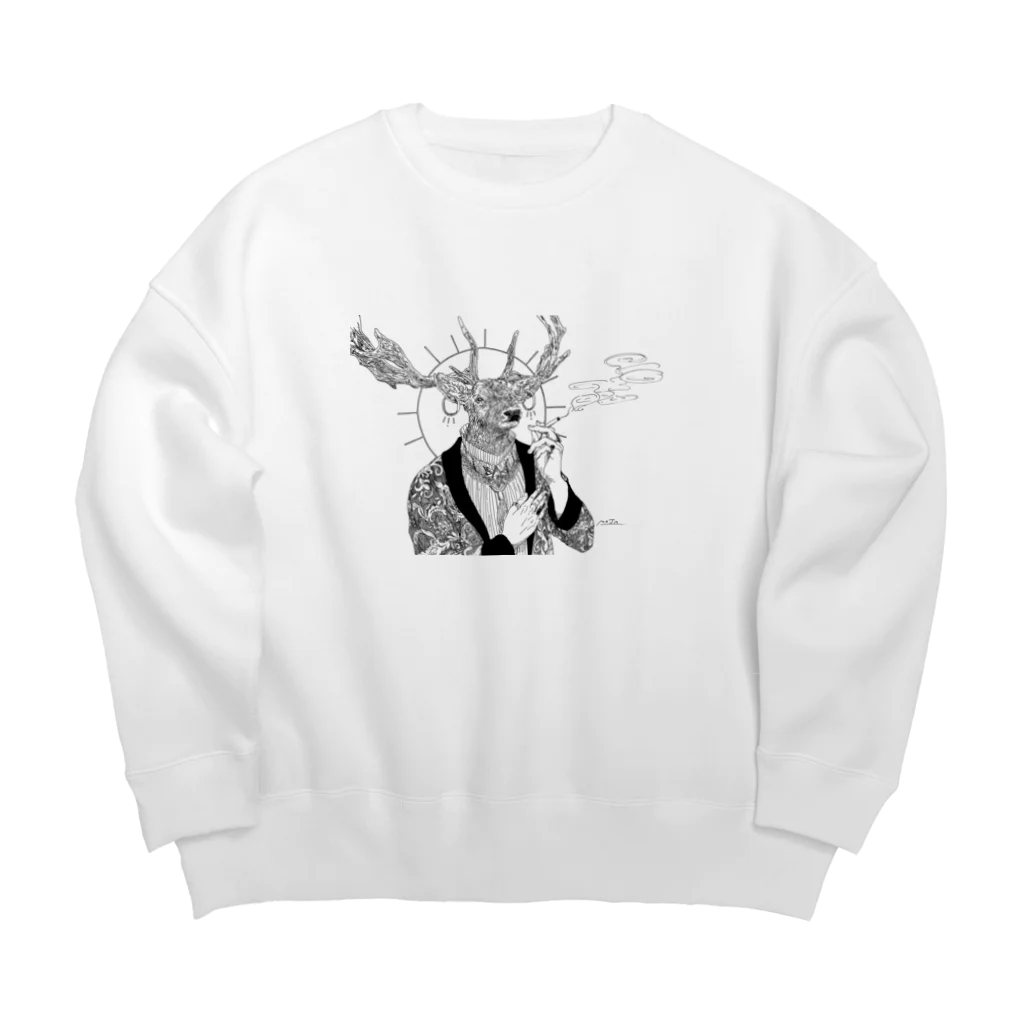 moja shopのjesus.. Big Crew Neck Sweatshirt