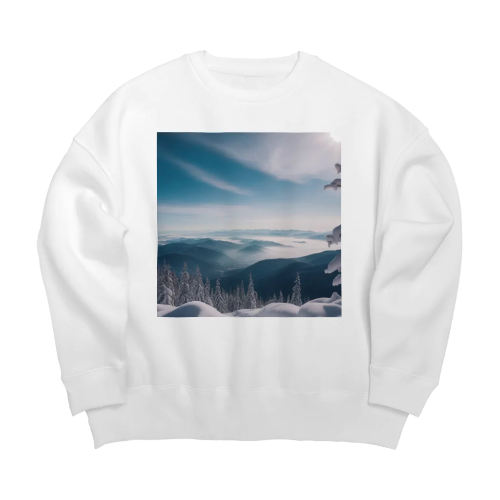 awawoの青空と山の風景 Big Crew Neck Sweatshirt