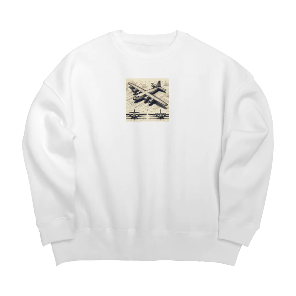 hosigareの架空の航空機 Big Crew Neck Sweatshirt