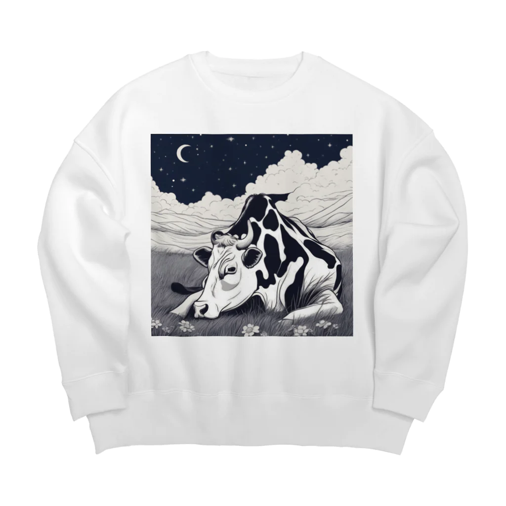 BullsForgerの牛ト夜空 Big Crew Neck Sweatshirt