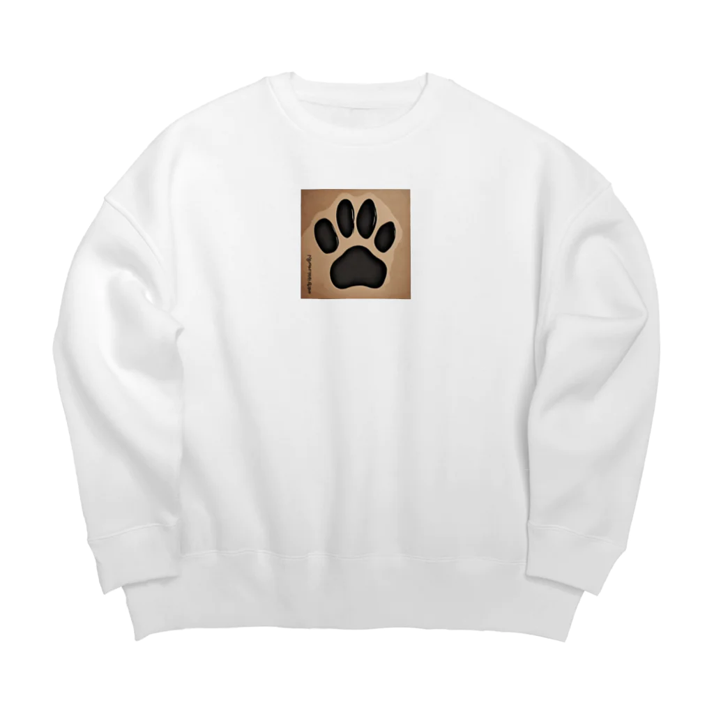 アニマルグッズの肉球スタンプ Big Crew Neck Sweatshirt