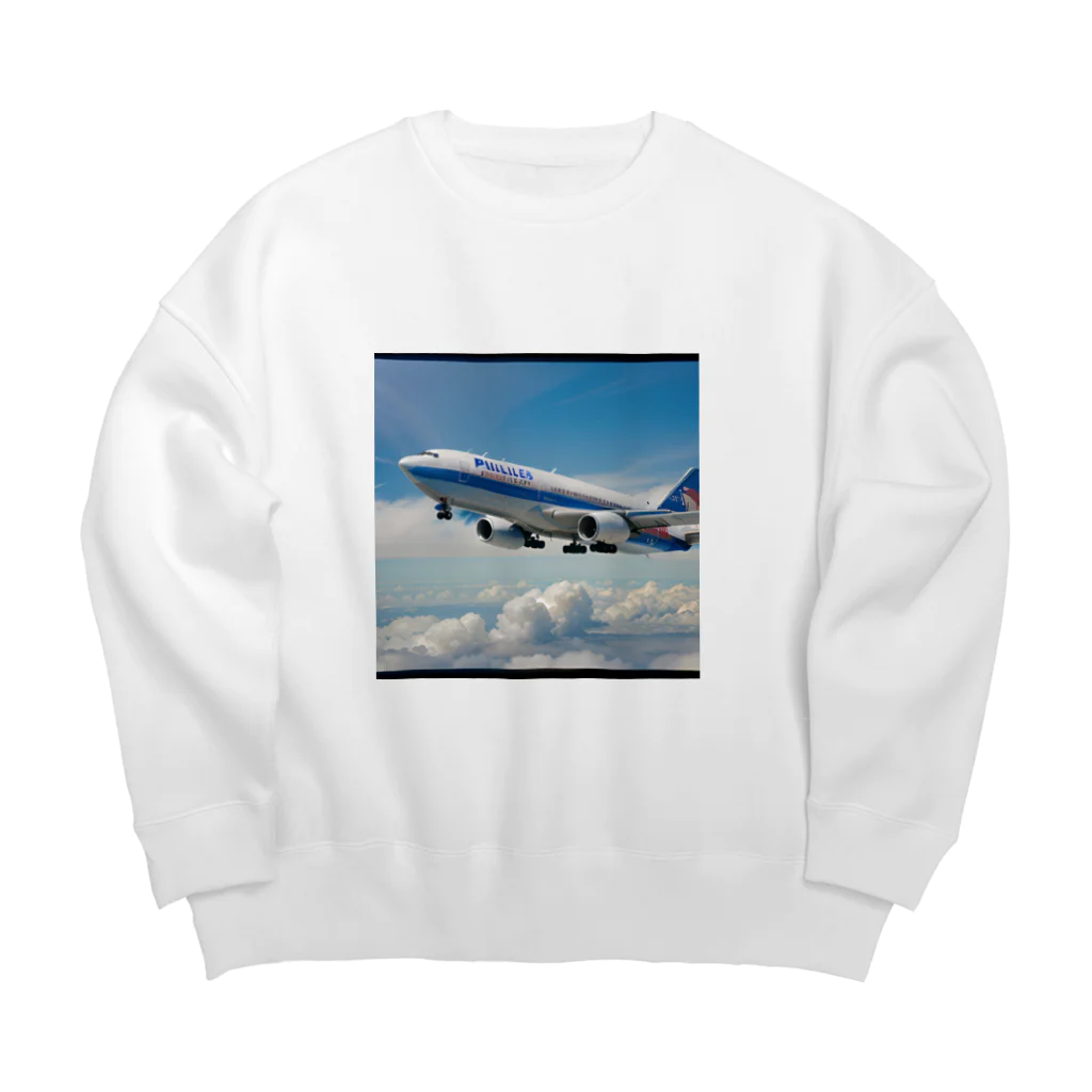 あかいはちのフィリピンの旅客機 Big Crew Neck Sweatshirt