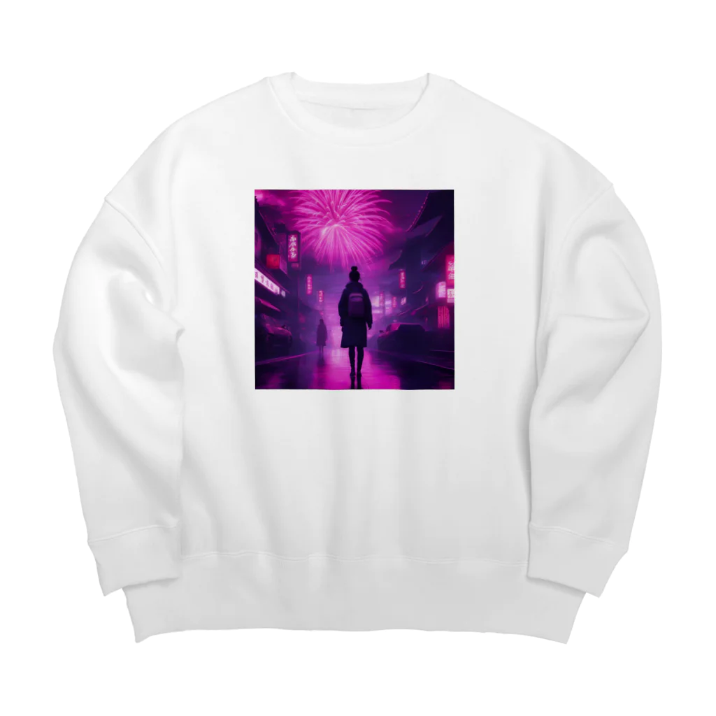 360の和風サイバーパンク Big Crew Neck Sweatshirt