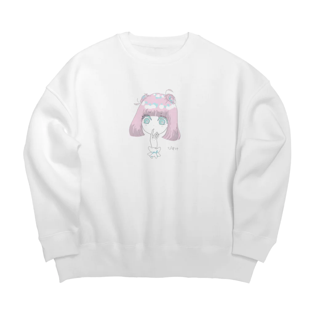 びすけの甘口ちやん Big Crew Neck Sweatshirt