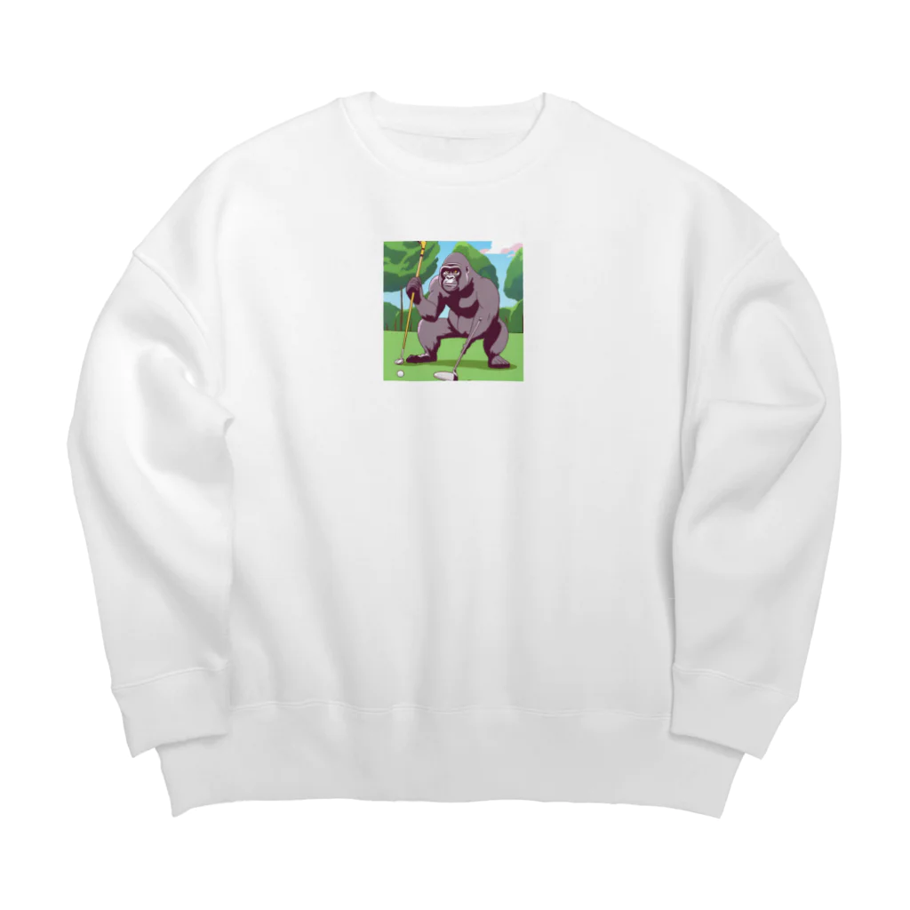 mnmn3737のゴルファーゴリラ Big Crew Neck Sweatshirt