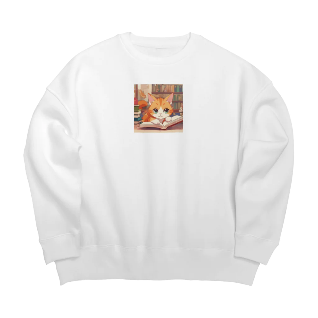 星パンダショップのほんよみかんねこ Big Crew Neck Sweatshirt