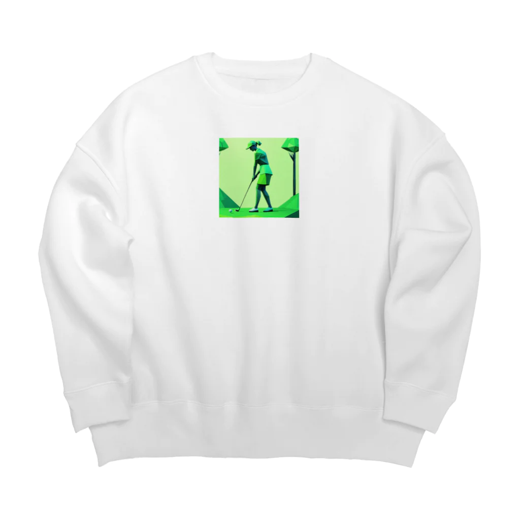 田舎老人只爺のゴルフしている美人 Big Crew Neck Sweatshirt