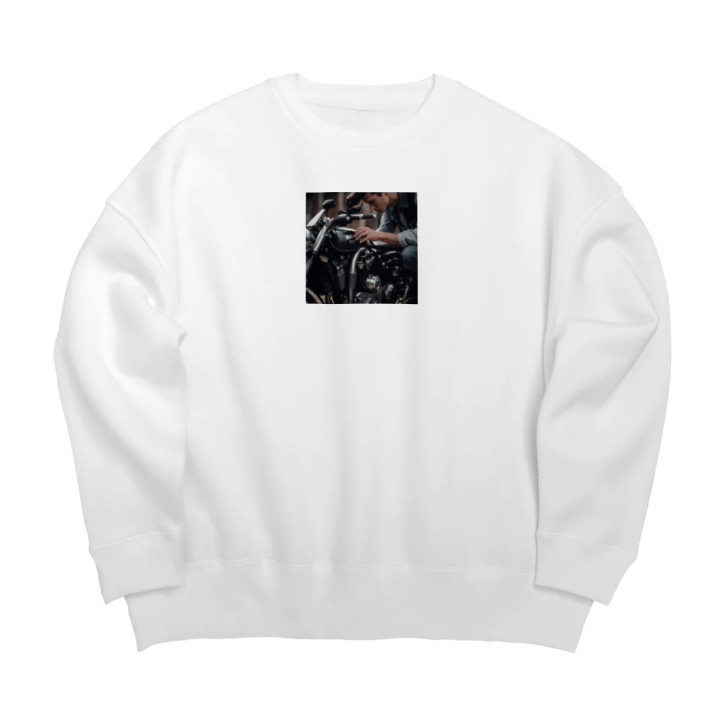 GROUND-WORKSのバイク整備 Big Crew Neck Sweatshirt