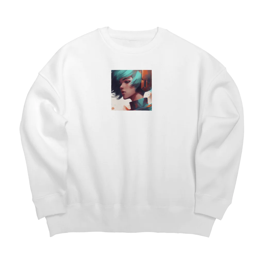 たてっぴのショップのボブカットのアイドル Big Crew Neck Sweatshirt