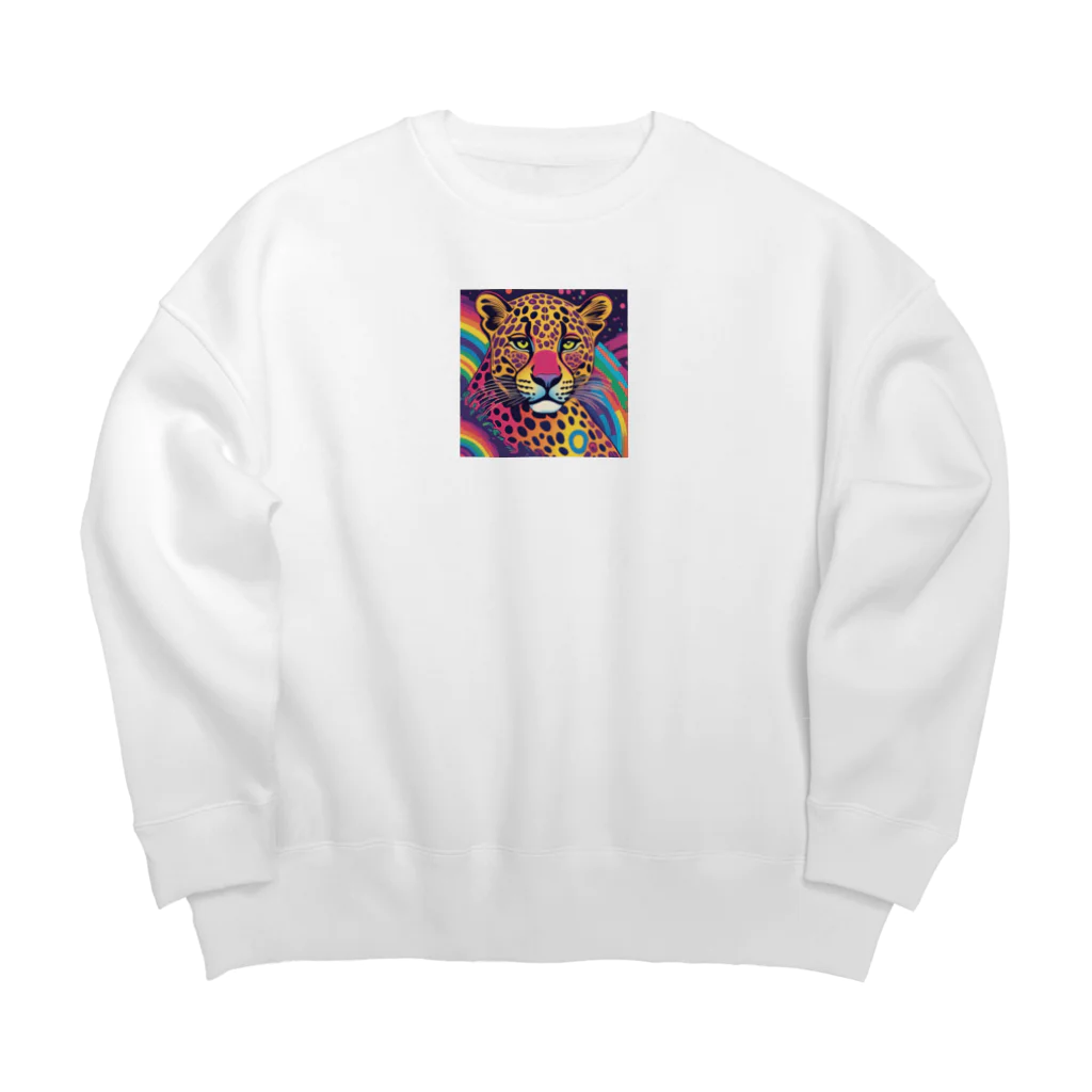 サイケデリックな世界のpsychedelicなヒョウ Big Crew Neck Sweatshirt