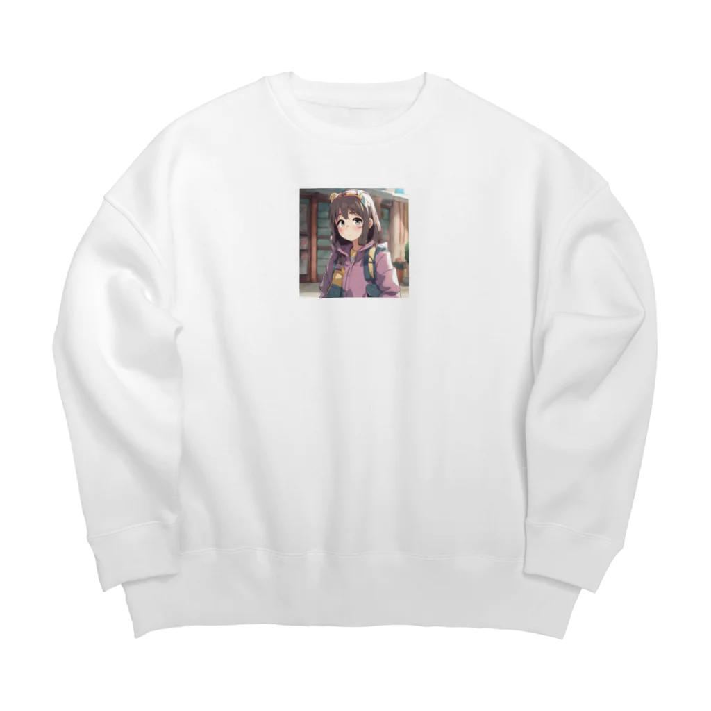 あるあるな゙店の山登り萌女子 Big Crew Neck Sweatshirt