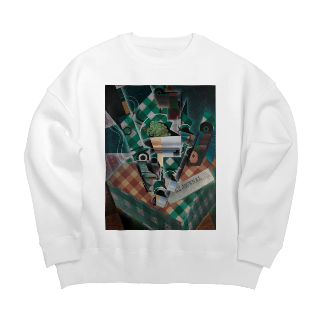 世界美術商店の縞模様のテーブルクロスのある静物画 / Still Life with Checked Tablecloth Big Crew Neck Sweatshirt