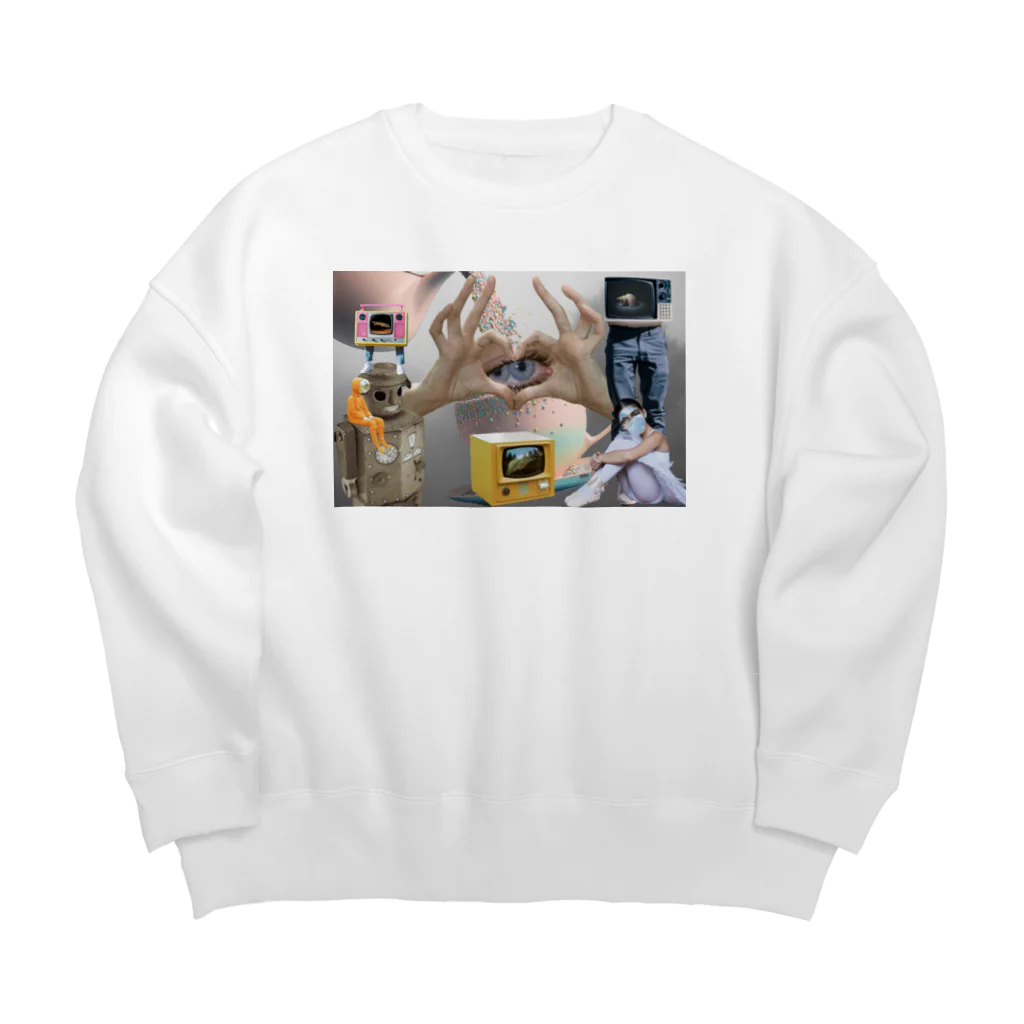 ロコモコのあらじる こんぶじめ つぶ貝 Big Crew Neck Sweatshirt