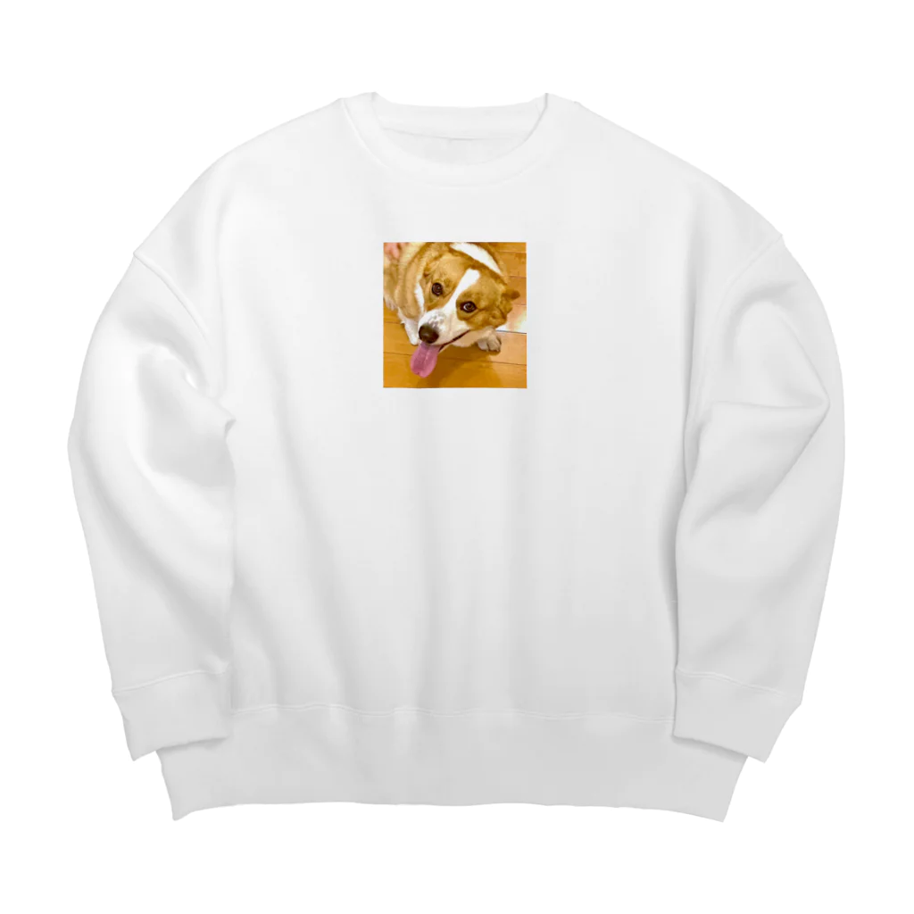 "Canvas Harmony"の笑顔溢れるコーギー、あおくん Big Crew Neck Sweatshirt