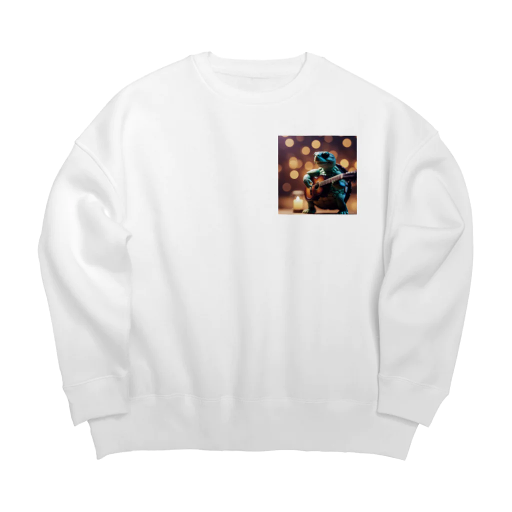 Mako Goodsのギター好きな亀たん Big Crew Neck Sweatshirt