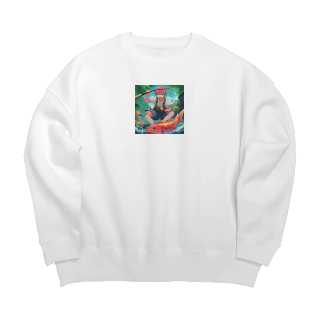 kenbenの釣り好き男子 Big Crew Neck Sweatshirt