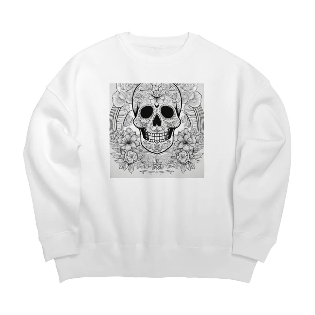 ANTARESのデイ・オブ・ザ・デット等のメキシコの文化を反映させたスカル Big Crew Neck Sweatshirt