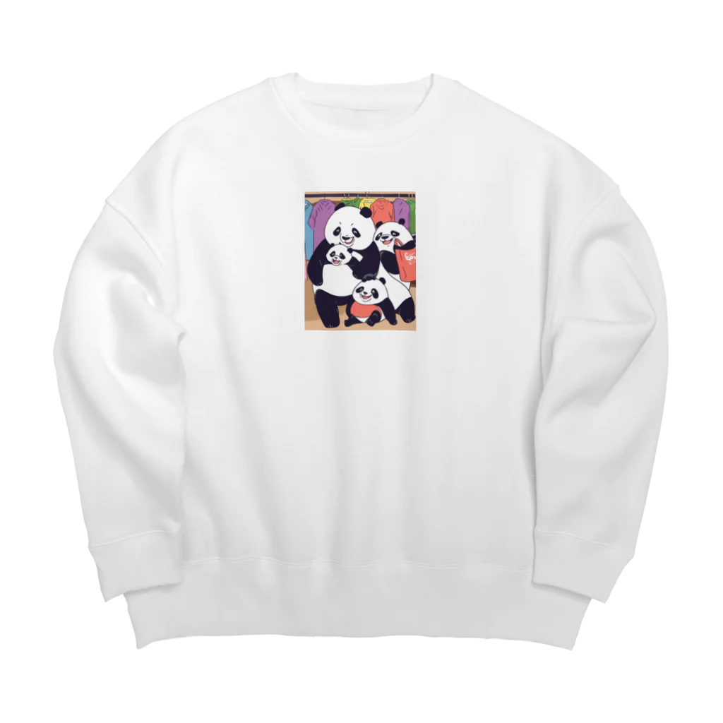 CuteInkoMunchのパンダの冒険 Big Crew Neck Sweatshirt