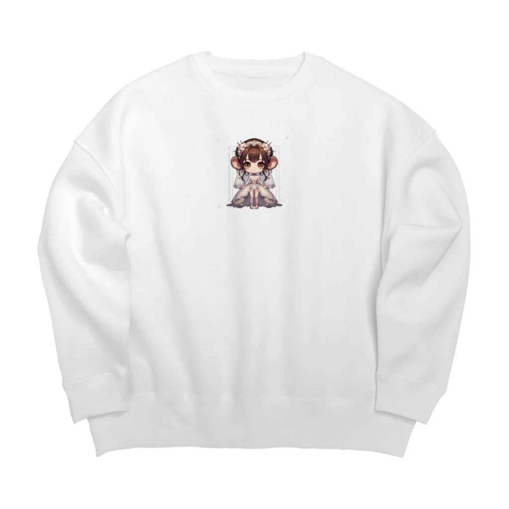 干支シティの申の花嫁 Big Crew Neck Sweatshirt